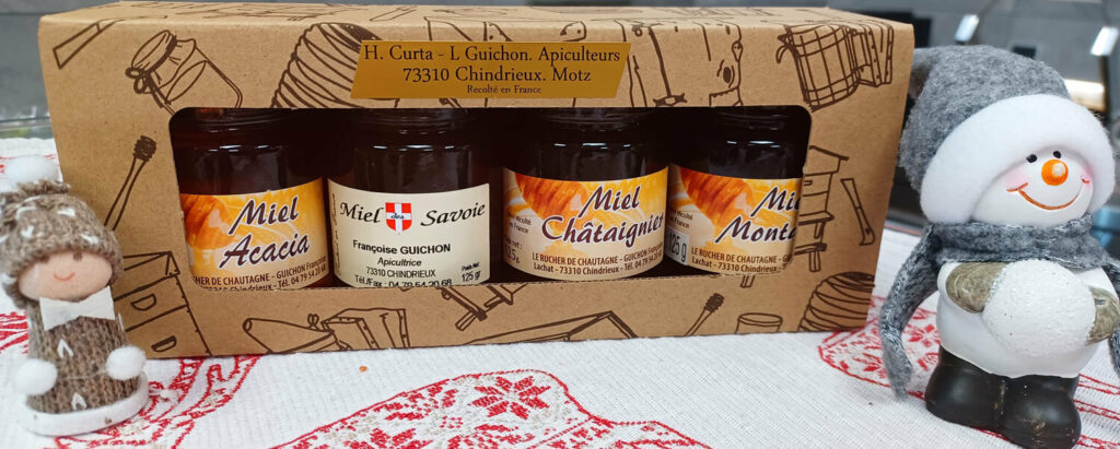 Assortiments de miel de Chindrieux en Savoie (miel d'acacia, de châtaignier ou encore de montagne)